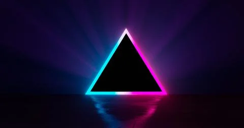 3d rendering illustration. Neon square in LED lighting against the background Stock Illustration