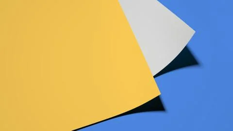 3D rendering illustration Paper coner rollup background colorful blue and yellow Illustration