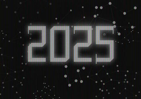 3d Rendering illustration of a pixel 2025 design Stock Illustration