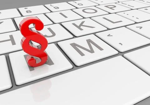 3D rendering illustration of the red paragraph symbol on a computer keyboard Illustrazione stock