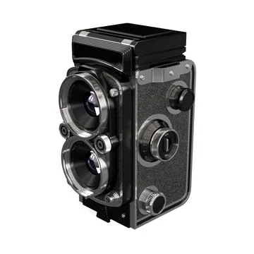 3D rendering illustration of a Single-lens reflex camera isolated on a white bac Stock Illustration