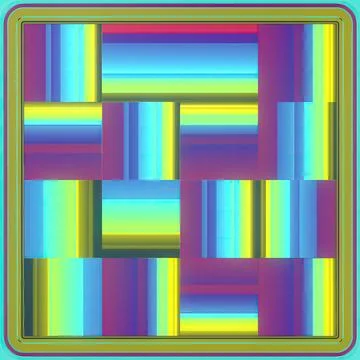 3d rendering illustration of square flip caps with iridescent neon texture Stock Illustration