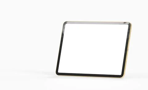 3D rendering illustration of a tablet display with a blank screen Stock Illustration
