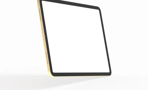 3D rendering illustration of a tablet display with a blank screen Stock Illustration