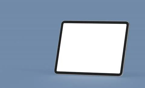 3D rendering illustration of a tablet display with a blank screen Stock Illustration