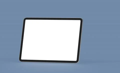 3D rendering illustration of a tablet display with a blank screen 스톡 일러스트