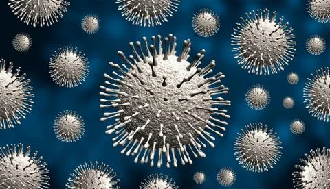 3d Rendering Illustration Of A Techno Mechanical Covid 19 Cells Stock Illustration