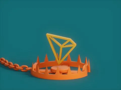 3D rendering illustration of a TRON sign over the trap Ilustração Stock