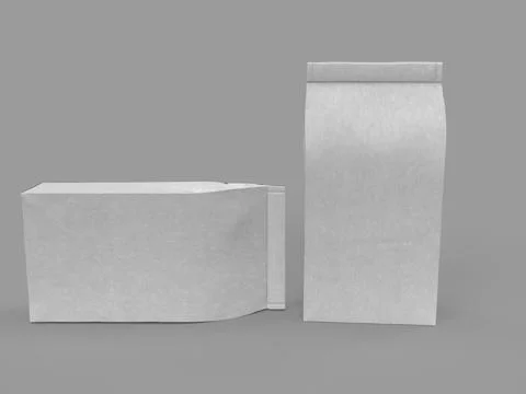 3d rendering illustration of the two white coffee bags on solid a background 스톡 일러스트