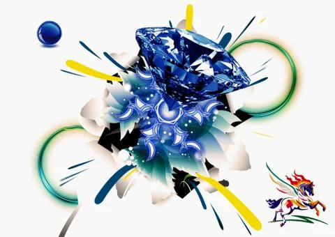 3d Rendering Illustration Of A Unique Diamond Pursing Out Of A White Paper Wi Stock Illustration