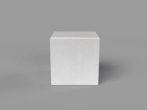 3d rendering illustration of the white box packaging Stock Photos