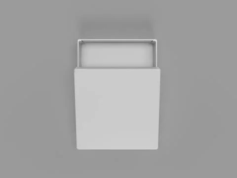 3d rendering illustration of the white box packaging Stock Photos