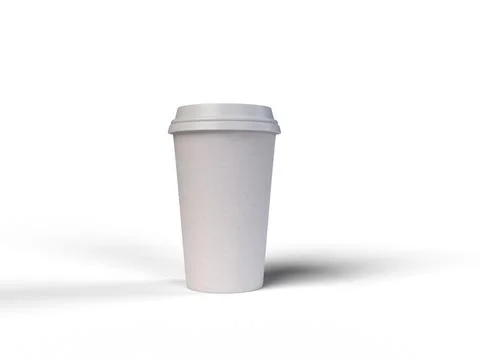 3d rendering illustration of a white coffee cup on a solid background イラスト素材
