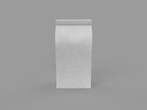 3d rendering illustration of the white coffee bag on solid a background Stockillustratie