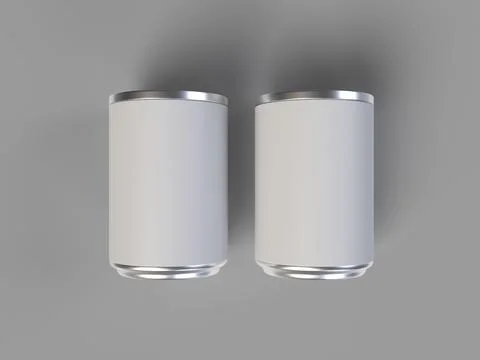 3d rendering illustration of white drink cans on a solid background Stock Illustration