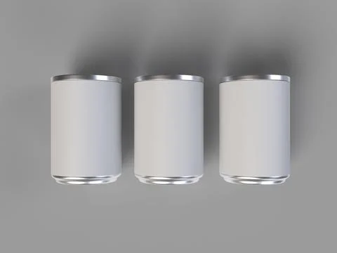 3d rendering illustration of white drink cans on a solid background 스톡 일러스트