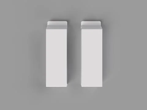 3d rendering illustration of the white drink packaging box on a solid background Foto stock