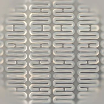 3d rendering illustration of a white winding pattern. Modern background Illustrazione stock
