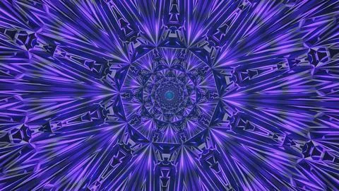 3d rendering image of illuminated geometric shapes in pattern looking like Stock Illustration