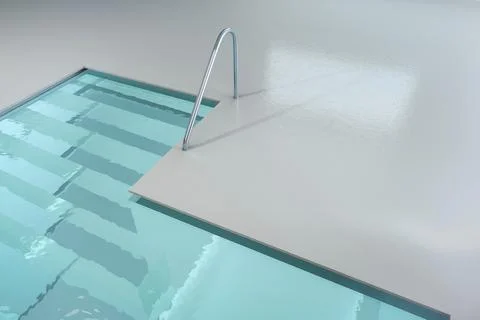 A 3D rendering image of an indoor pool SPA Stock Illustration