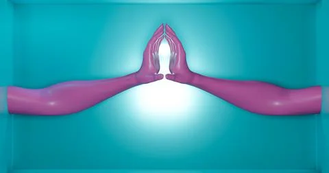 3d rendering.  image. men hands isolated, minimal fashion background, mannequ Stock Illustration