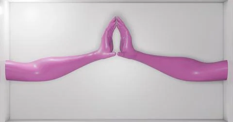 3d rendering.  image. men hands isolated, minimal fashion background, mannequ Stock Illustration