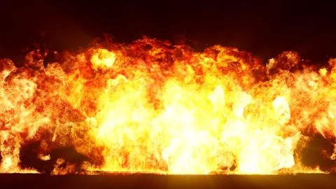 3D rendering of impressive explosions isolated on black background Stock Illustration