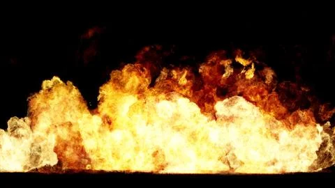 3D rendering of impressive explosions isolated on black background Stock Illustration