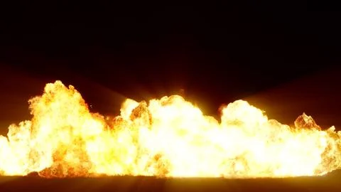 3D rendering of impressive explosions isolated on black background Stock Illustration