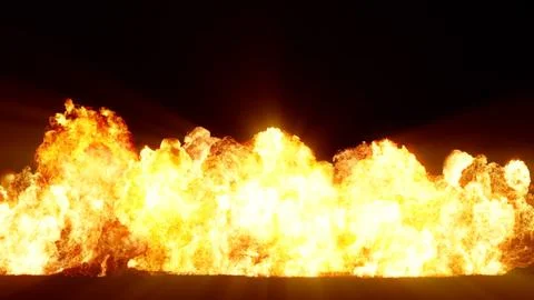 3D rendering of impressive explosions isolated on black background 스톡 일러스트