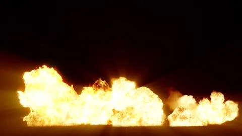 3D rendering of impressive explosions isolated on black background 库存插图