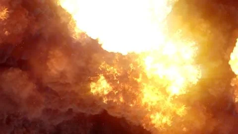 3D rendering of an impressive intense explosion on a black background Stock Illustration