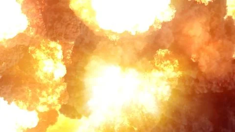 3D rendering of an impressive intense explosion on a black background イラスト素材