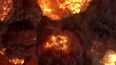 3D rendering of an impressive intense explosion on a black background Stock Illustration