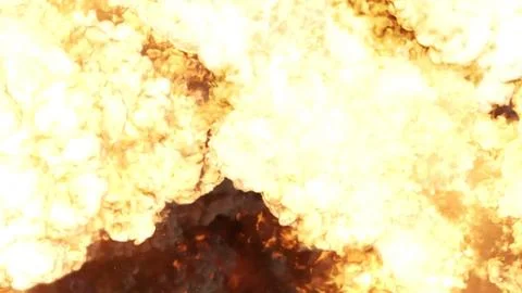 3D rendering of an impressive intense explosion on a black background Stock Illustration