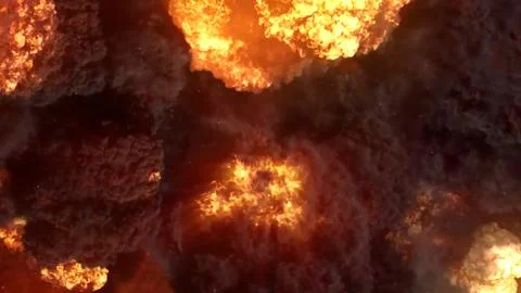 3D rendering of an impressive intense explosion on a black background Stock Illustration