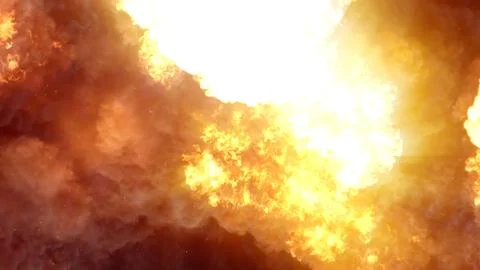3D rendering of an impressive intense explosion on a black background Stock Illustration