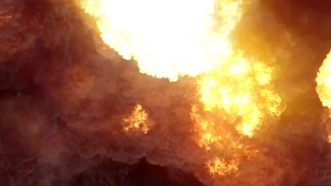 3D rendering of an impressive intense explosion on a black background Stock Illustration