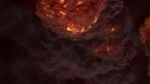 3D rendering of an impressive intense explosion on a black background Stock Illustration