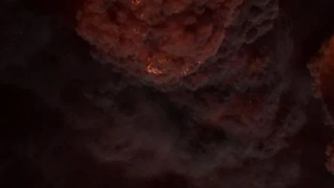 3D rendering of an impressive intense explosion on a black background Stock Illustration