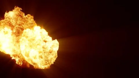 3D rendering of an impressive intense explosion on a black background Stock Illustration