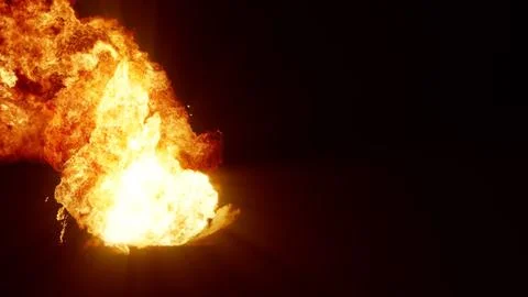 3D rendering of an impressive intense explosion on a black background Stock Illustration