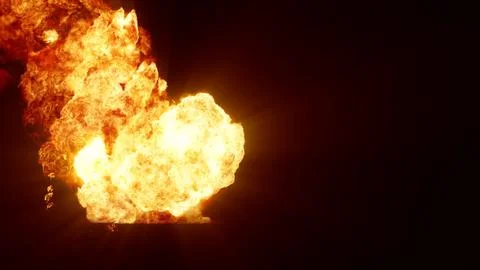 3D rendering of an impressive intense explosion on a black background Stock Illustration