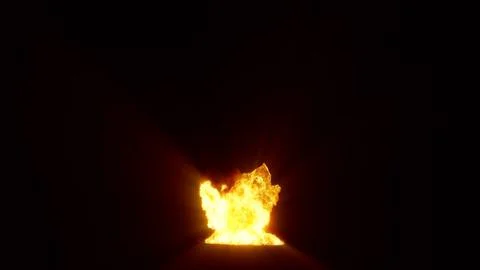 3D rendering of an impressive intense explosion on a black background Stock Illustration