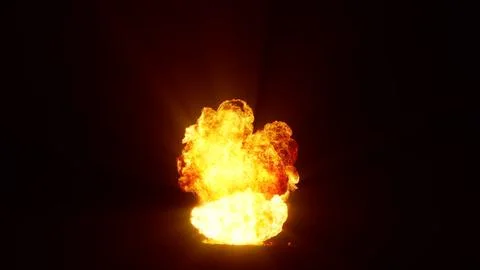 3D rendering of an impressive intense explosion on a black background Stock Illustration