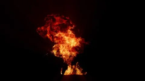 3D rendering of an impressive intense explosion on a black background Stock Illustration