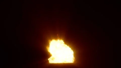 3D rendering of an impressive intense explosion on a black background Stockillustratie