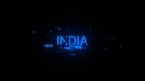 3D rendering India text with screen effects of technological glitches イラスト素材