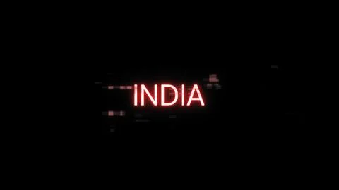3D rendering India text with screen effects of technological glitches Stock Illustration