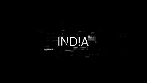 3D rendering India text with screen effects of technological glitches 스톡 일러스트
